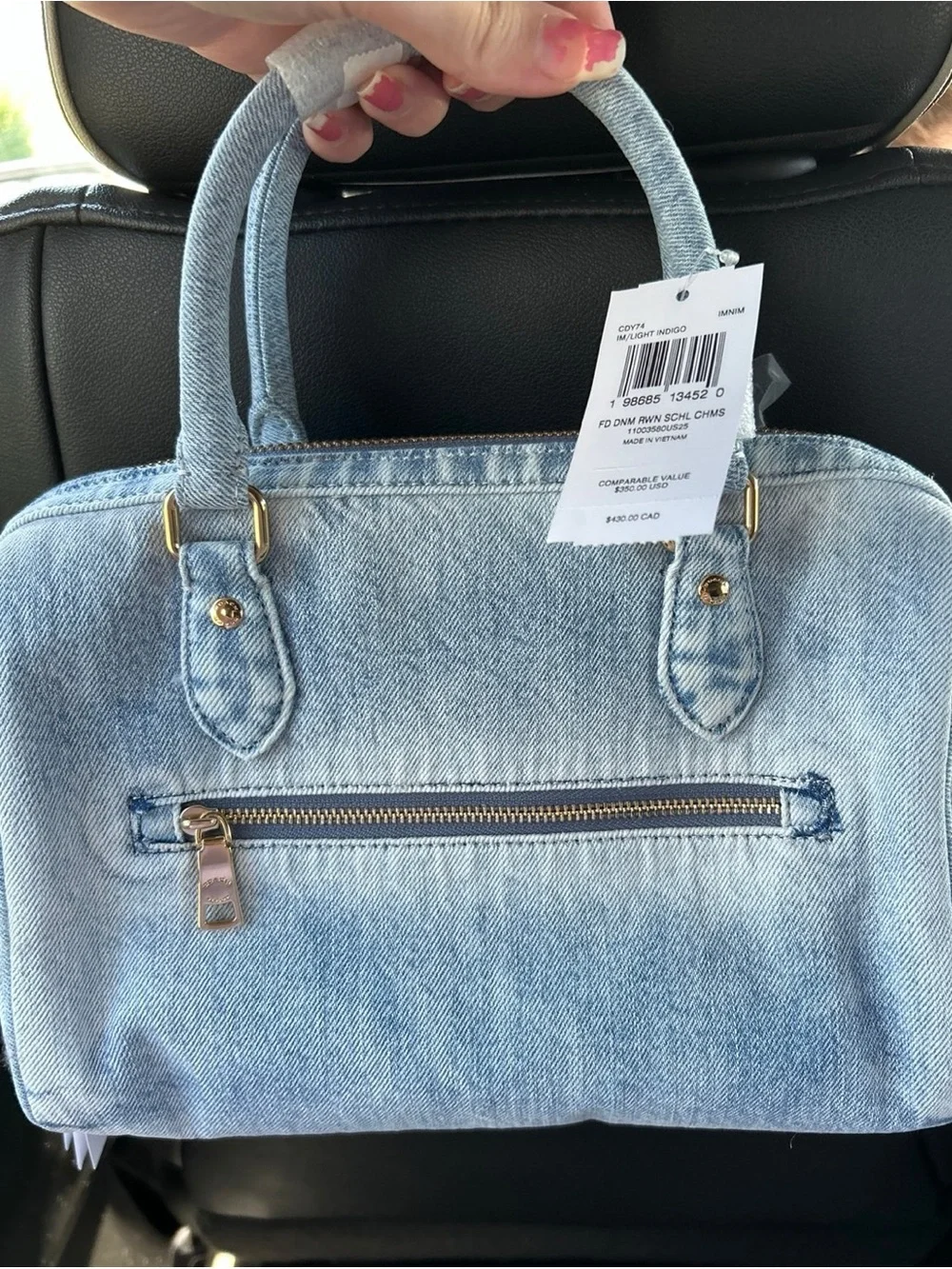 Coach loved denim medium rowan satchel / charms included